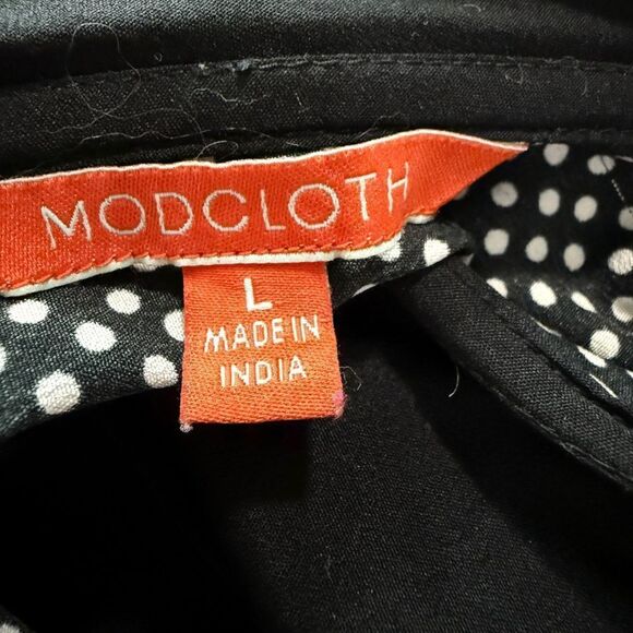 ModCloth Black & White Striped & Polka Dot Blouse - Picture 3 of 6